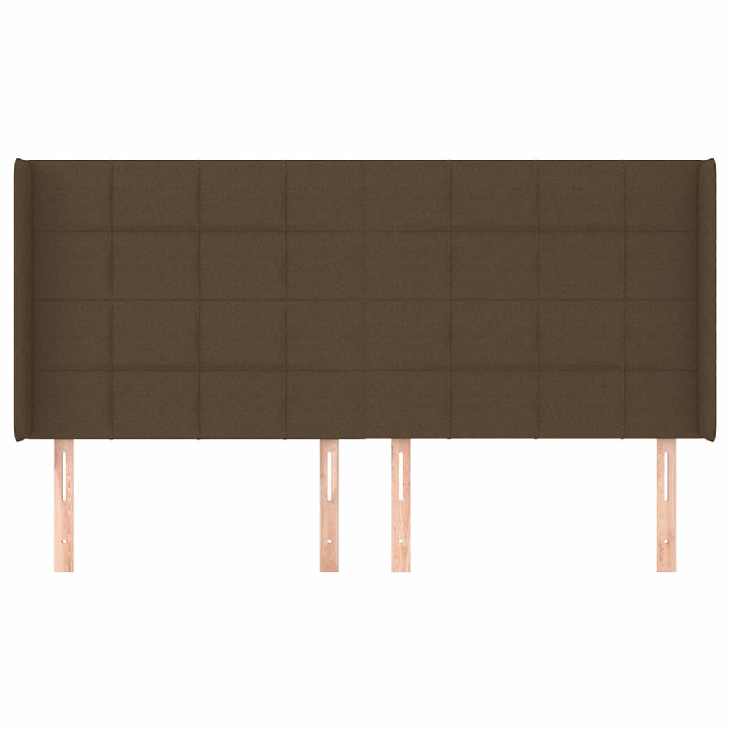 sötétbarna szövet fejtámla szárnyakkal 163x16x118/128 cm