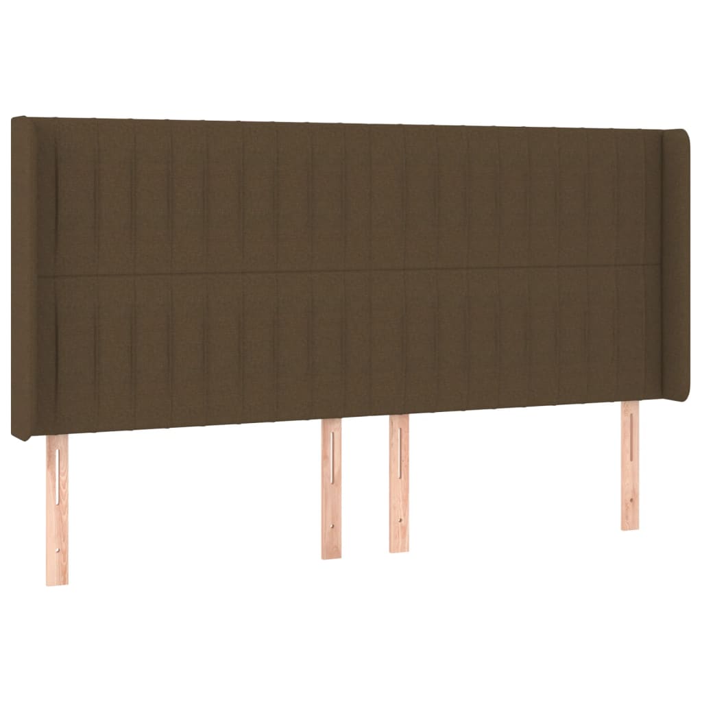 sötétbarna szövet fejtámla szárnyakkal 183x16x118/128 cm