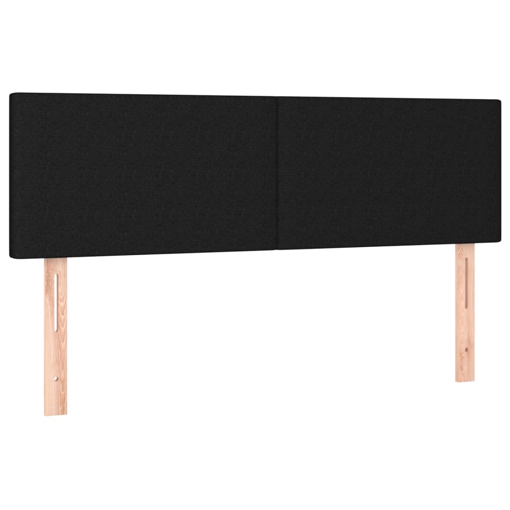 fekete szövet LED-es fejtámla 144x5x78/88 cm