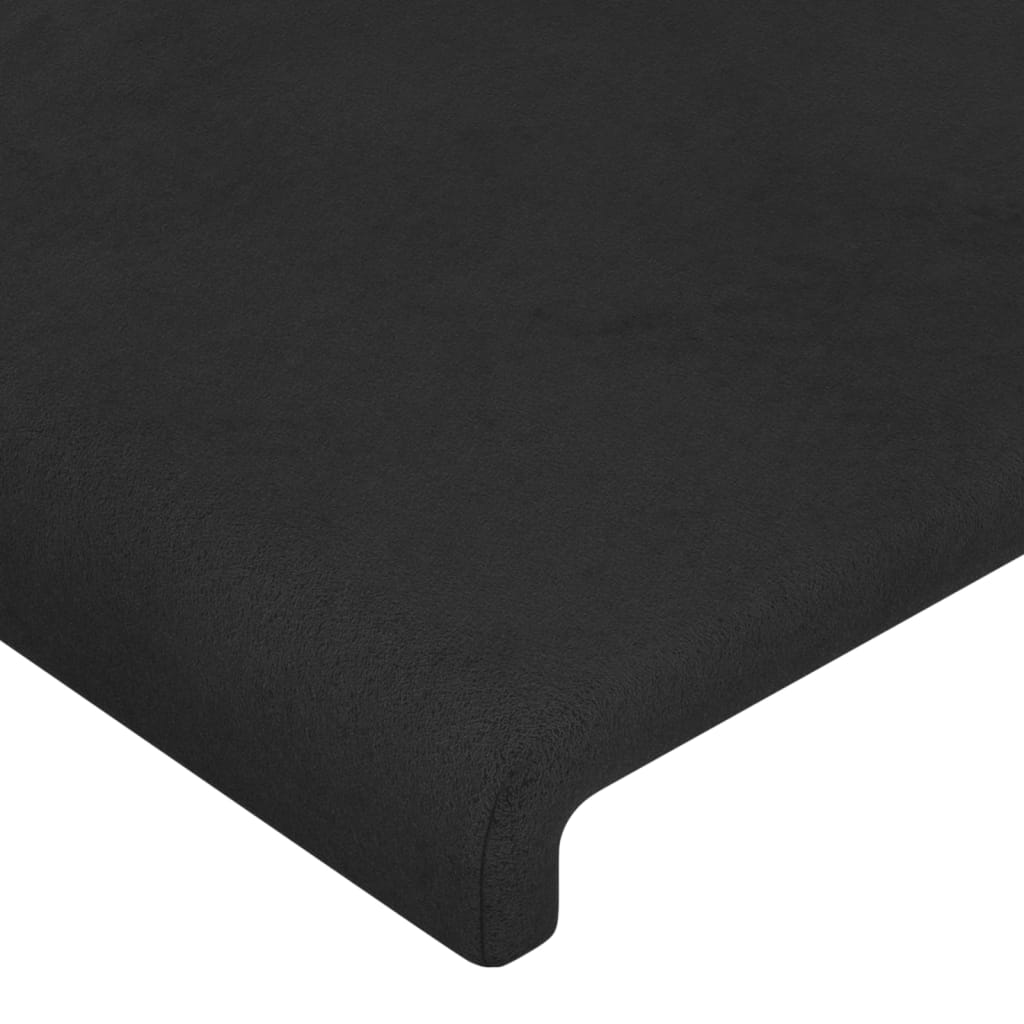 fekete bársony LED-es fejtámla 80 x 5 x 78/88 cm