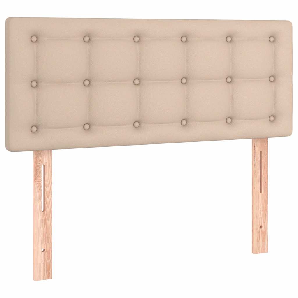 cappuccino színű műbőr LED-es fejtámla 80 x 5 x 78/88 cm