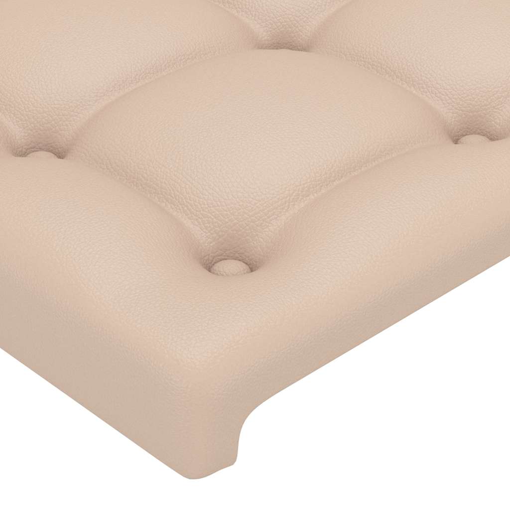 cappuccino színű műbőr LED-es fejtámla 80 x 5 x 78/88 cm