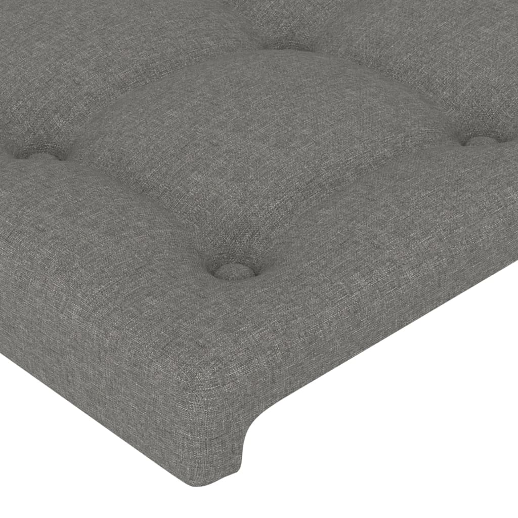 sötétszürke szövet LED-es fejtámla 200x5x78/88 cm