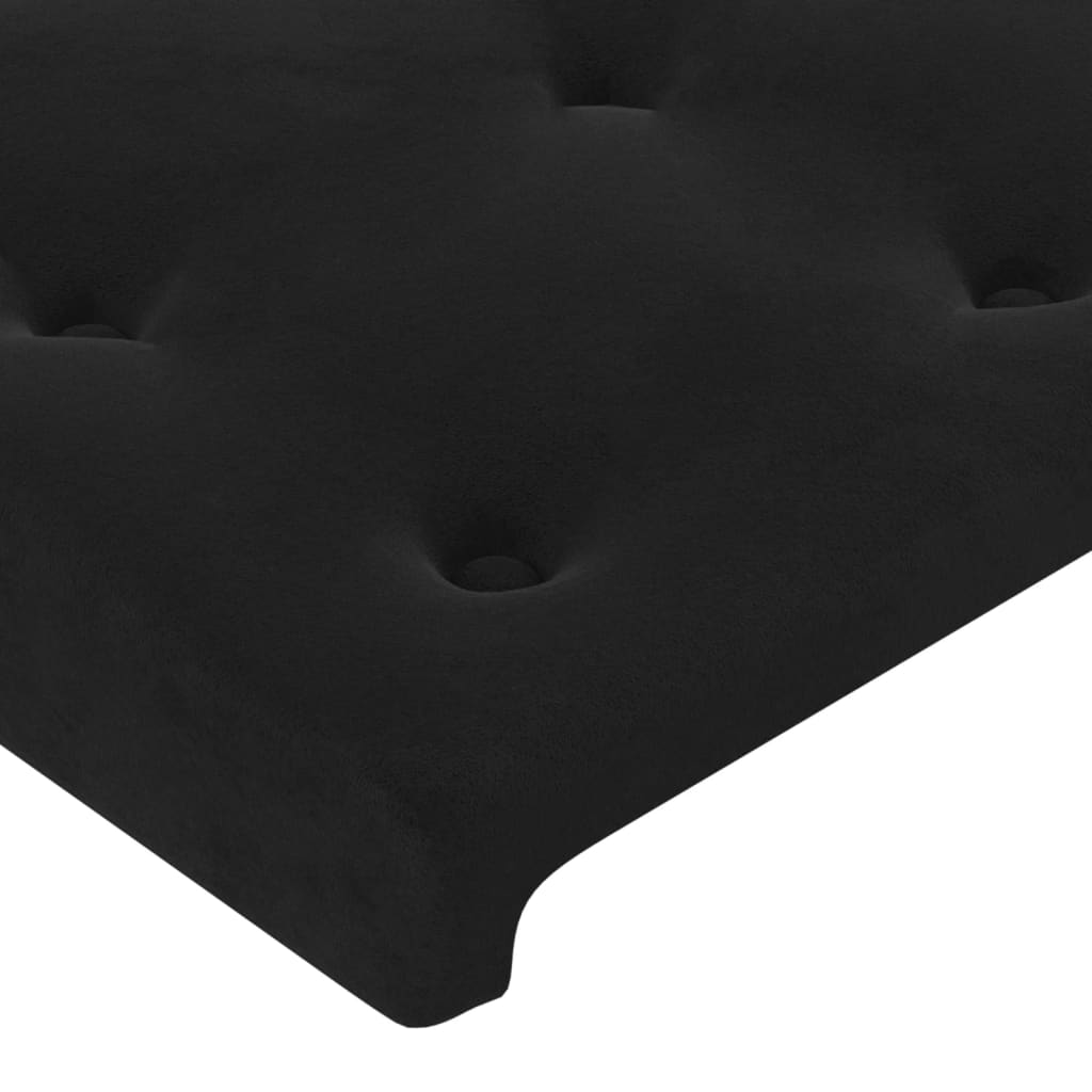 fekete bársony LED-es fejtámla 80 x 5 x 78/88 cm