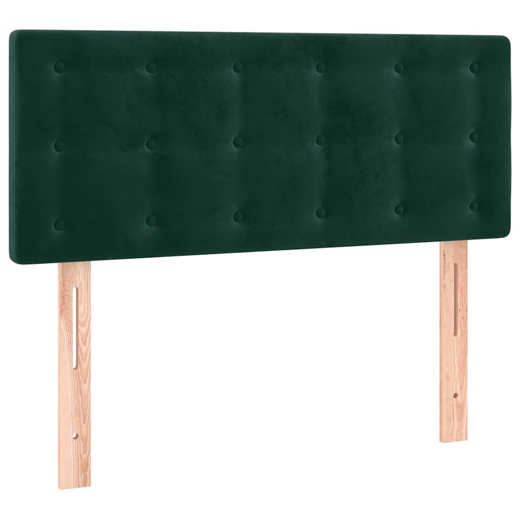 sötétzöld bársony LED-es fejtámla 80 x 5 x 78/88 cm