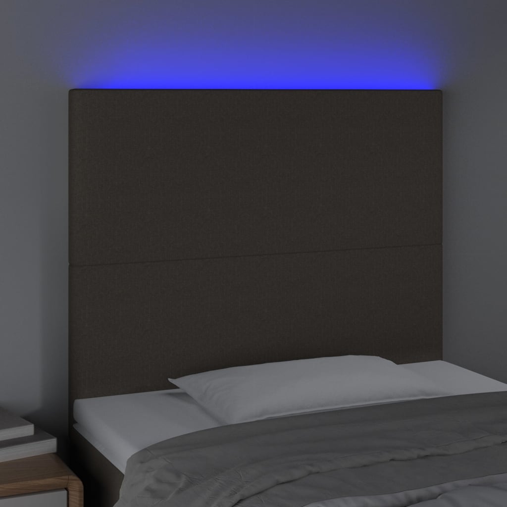 tópszínű szövet LED-es fejtámla 80x5x118/128 cm