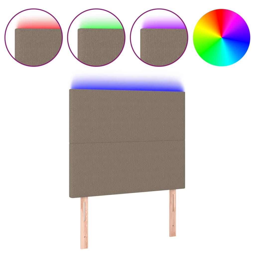 tópszínű szövet LED-es fejtámla 100x5x118/128 cm