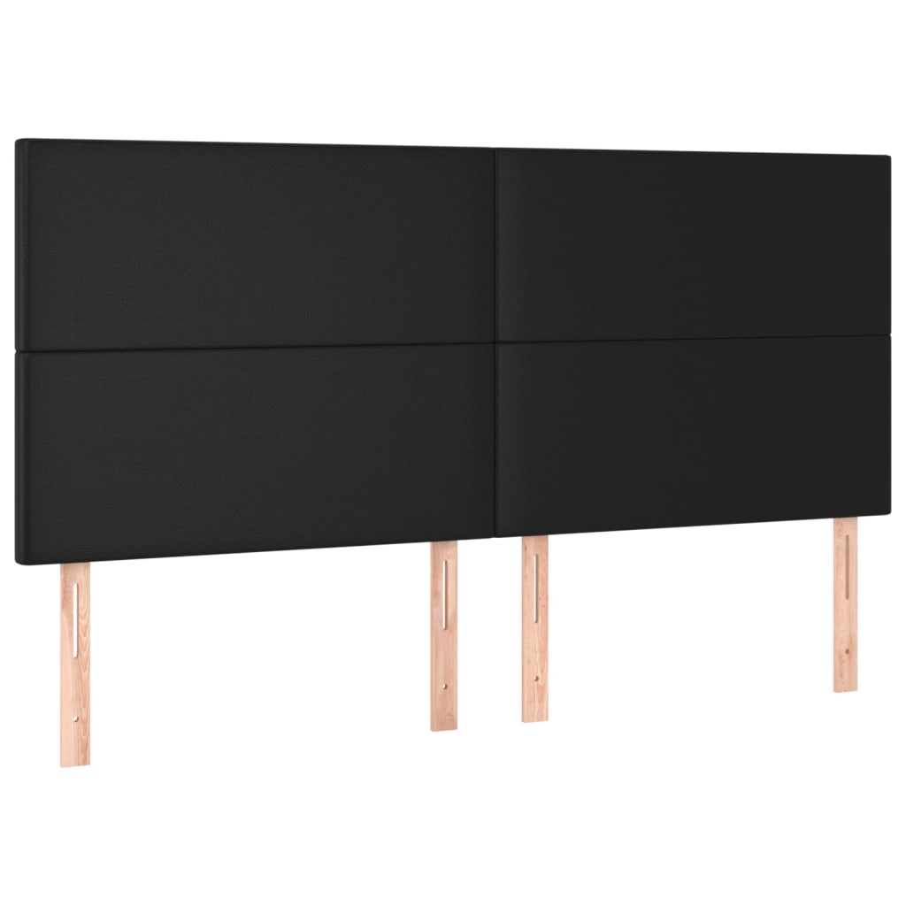 fekete műbőr LED-es fejtámla 160x5x118/128 cm