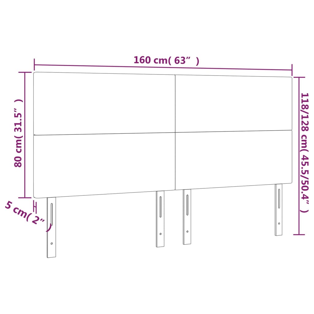 fekete műbőr LED-es fejtámla 160x5x118/128 cm