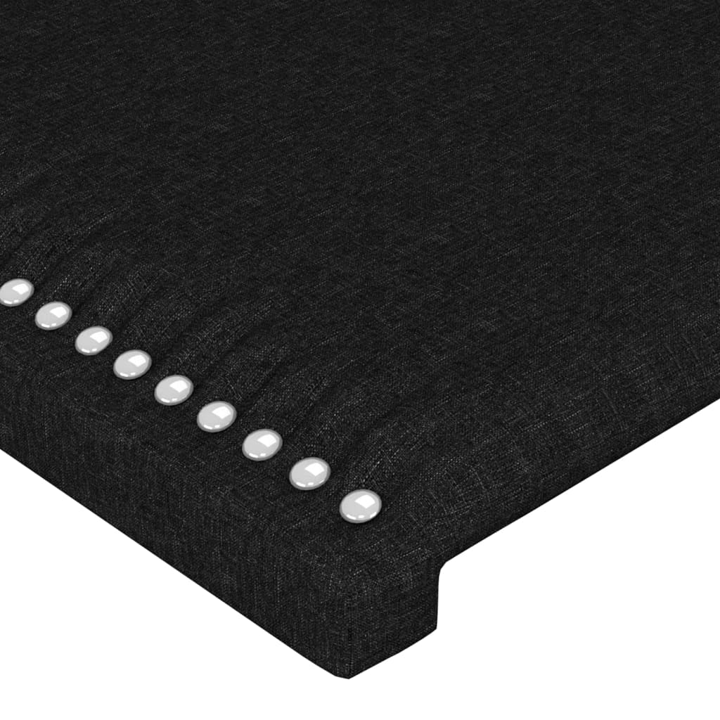 fekete szövet LED-es fejtámla 100x5x118/128 cm