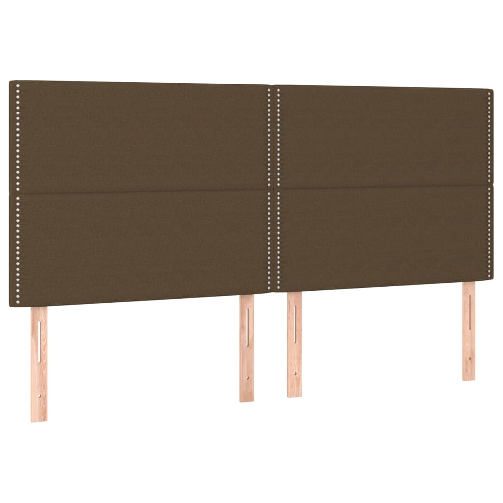 sötétbarna szövet LED-es fejtámla 200x5x118/128 cm