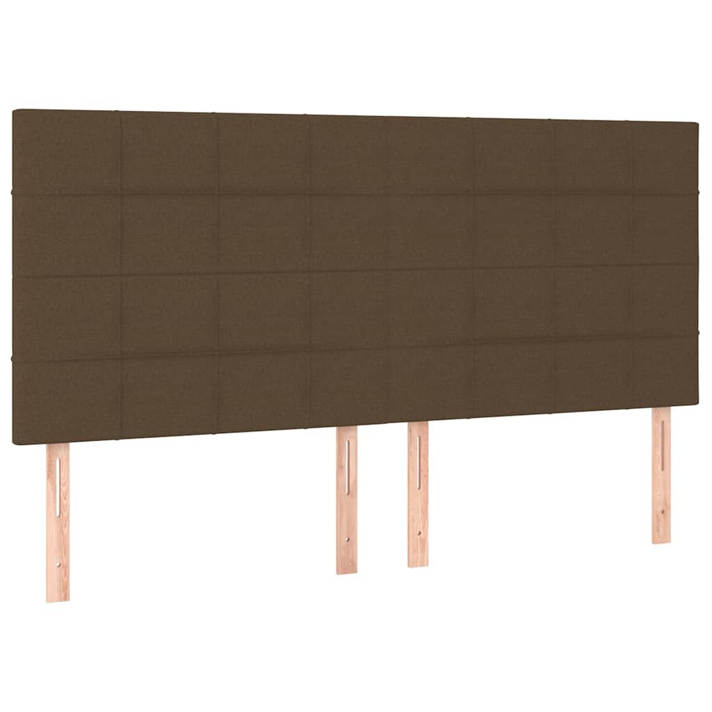sötétbarna szövet LED-es fejtámla 160x5x118/128 cm