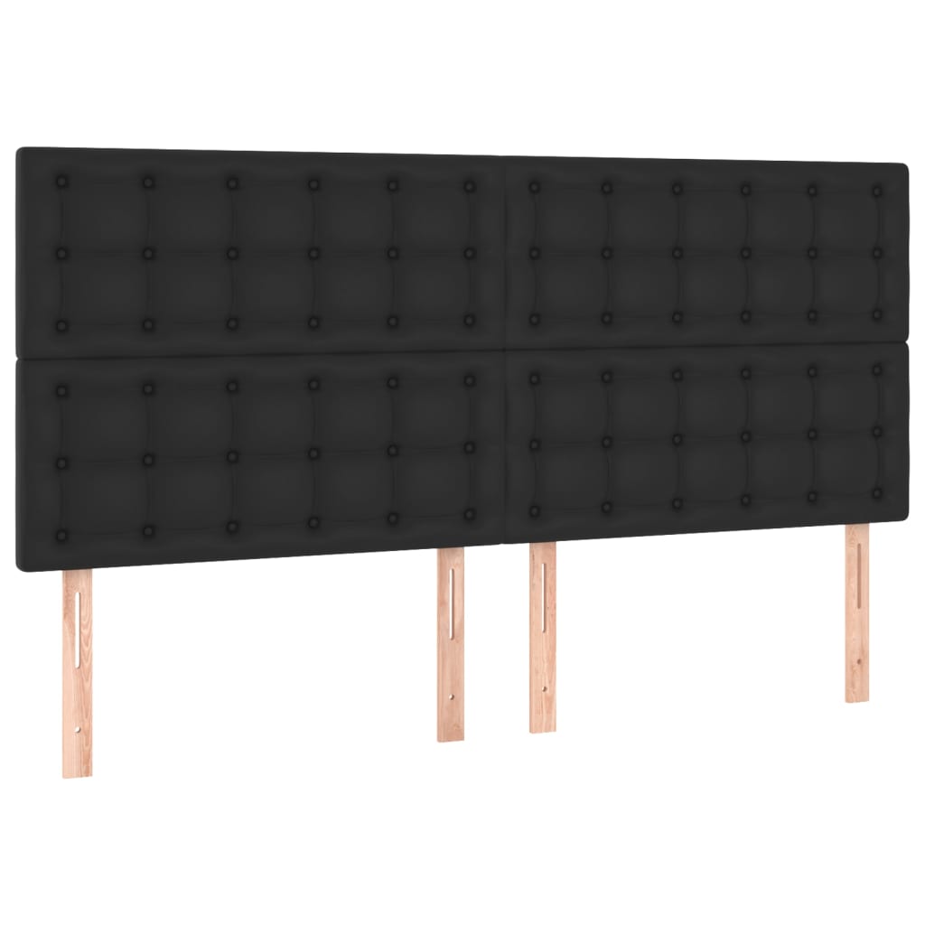 fekete műbőr LED-es fejtámla 180x5x118/128 cm