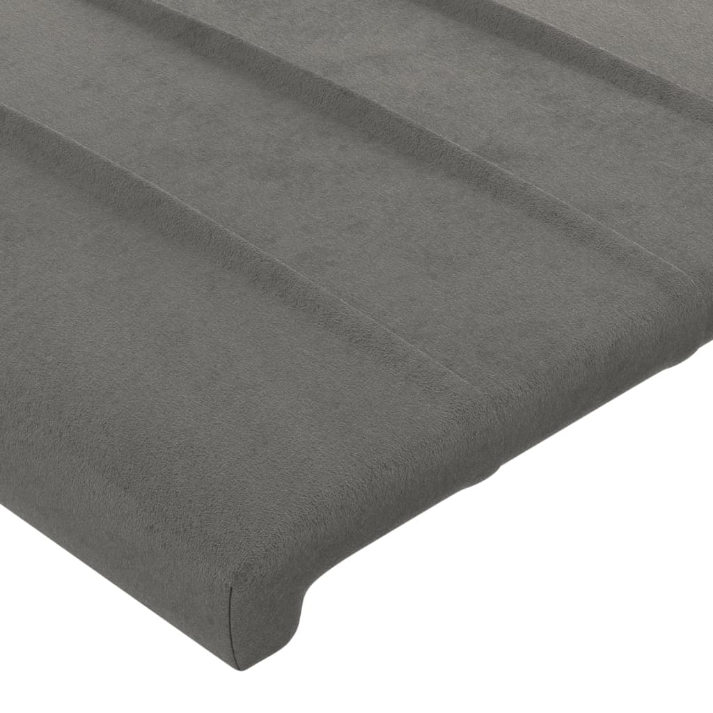 világosszürke bársony LED-es fejtámla 100x5x118/128 cm