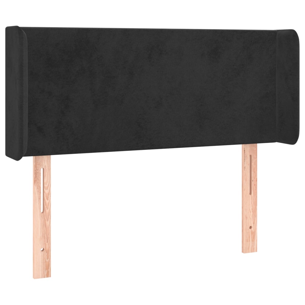 fekete bársony LED-es fejtámla 83 x 16 x 78/88 cm