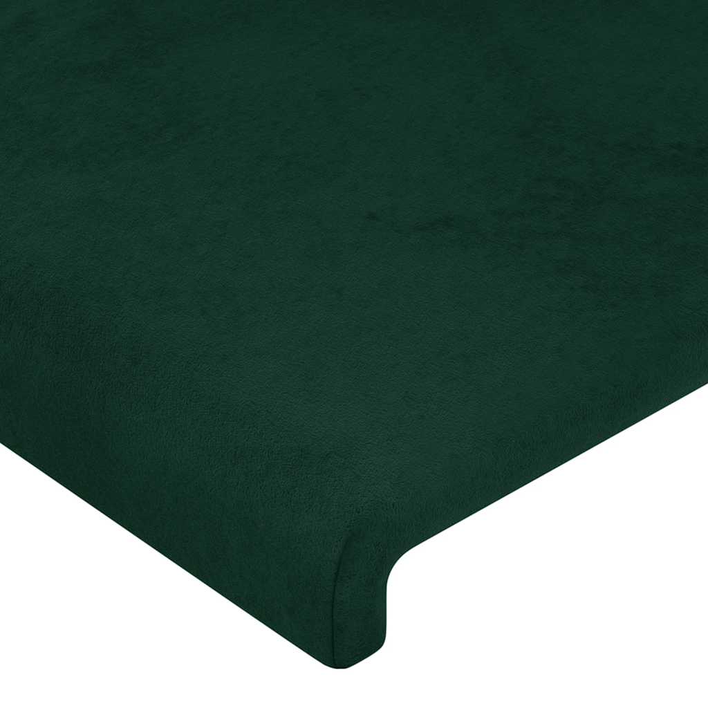 sötétzöld bársony LED-es fejtámla 163 x 16 x 78/88 cm