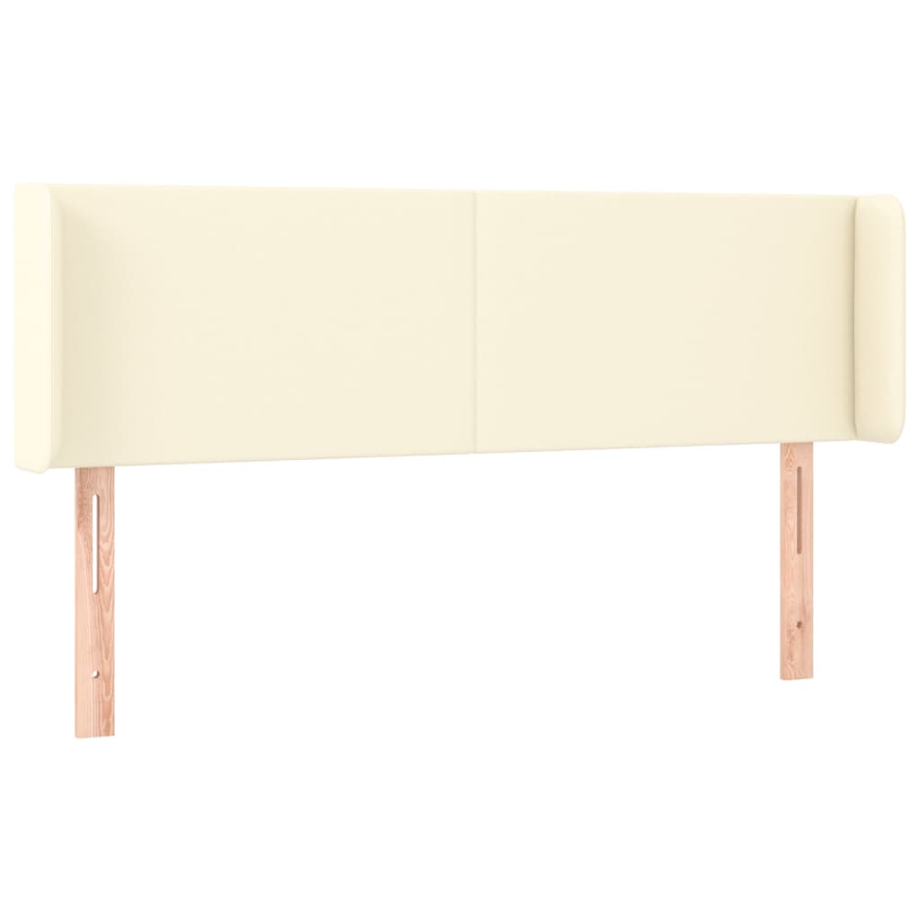 krémszínű műbőr LED-es fejtámla 147 x 16 x 78/88 cm