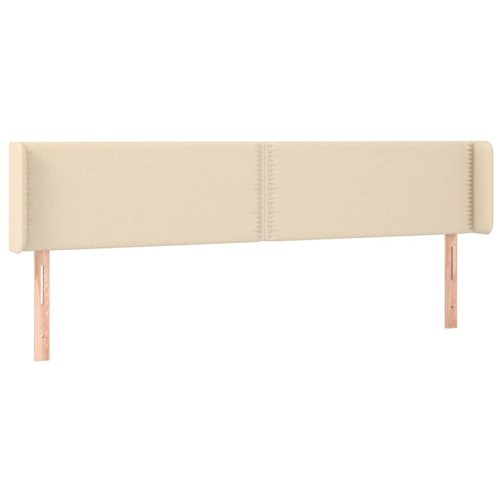 krémszínű szövet LED-es fejtámla 203 x 16 x 78/88 cm