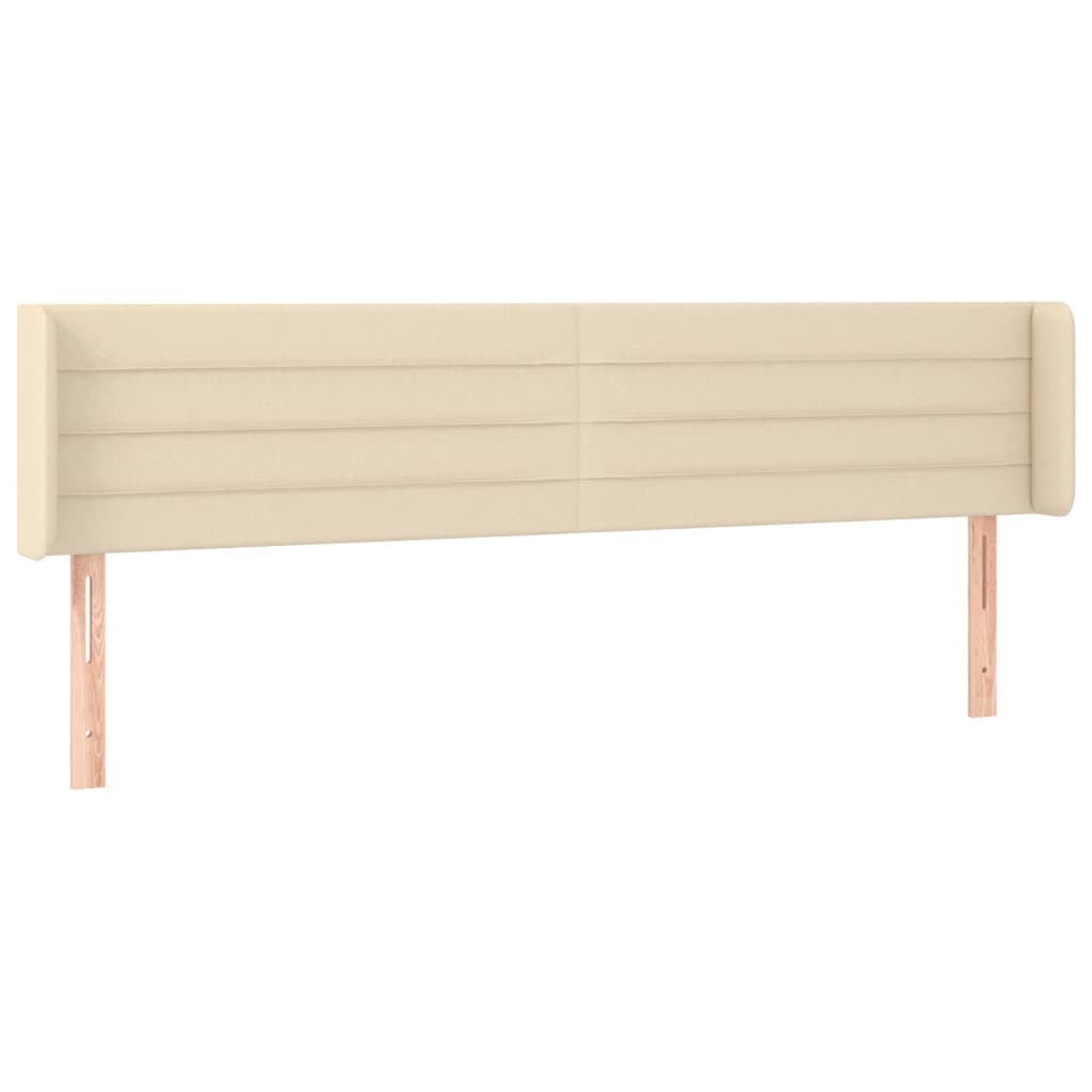 krémszínű szövet LED-es fejtámla 203 x 16 x 78/88 cm