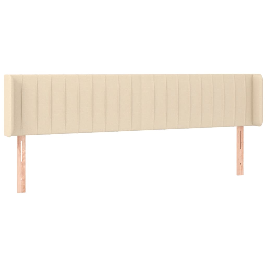 krémszínű szövet LED-es fejtámla 203 x 16 x 78/88 cm