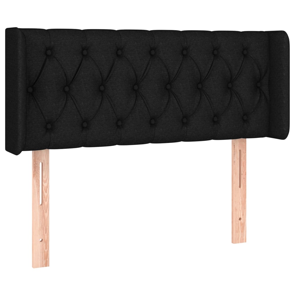 fekete szövet LED-es fejtámla 103 x 16 x 78/88 cm