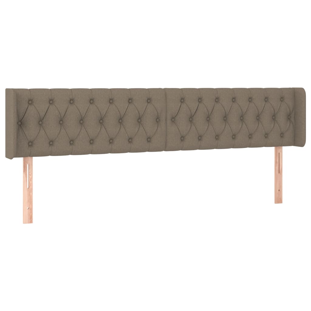 tópszínű szövet LED-es fejtámla 203 x 16 x 78/88 cm