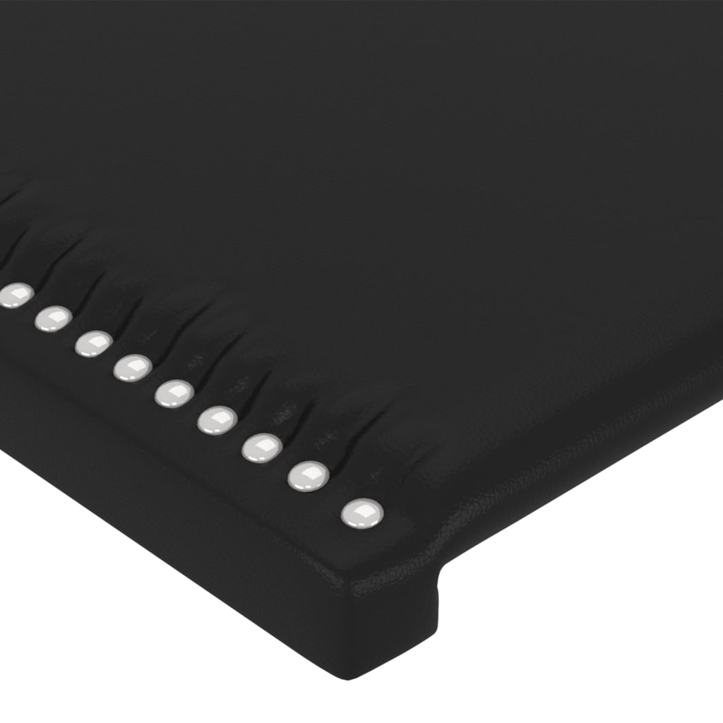 fekete műbőr LED-es fejtámla 147x16x118/128 cm