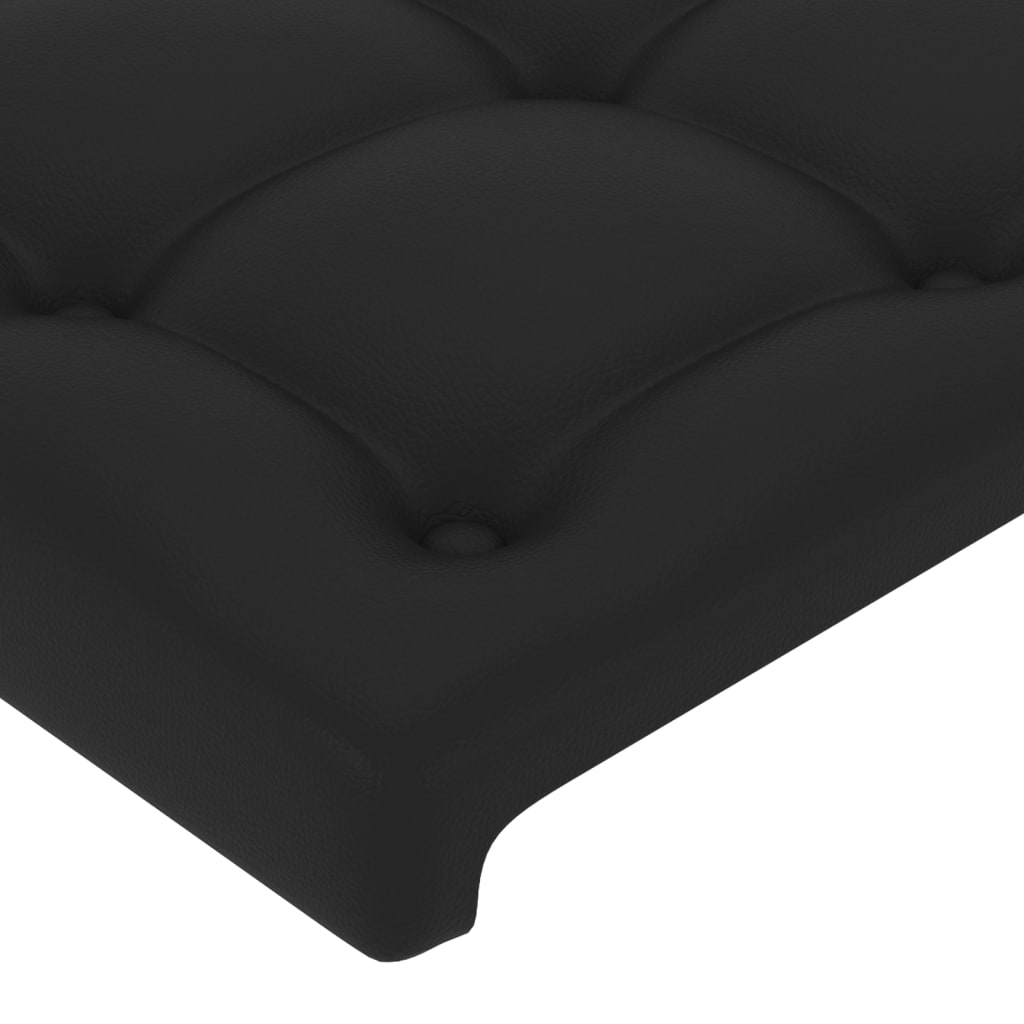fekete műbőr LED-es fejtámla 103x16x118/128 cm