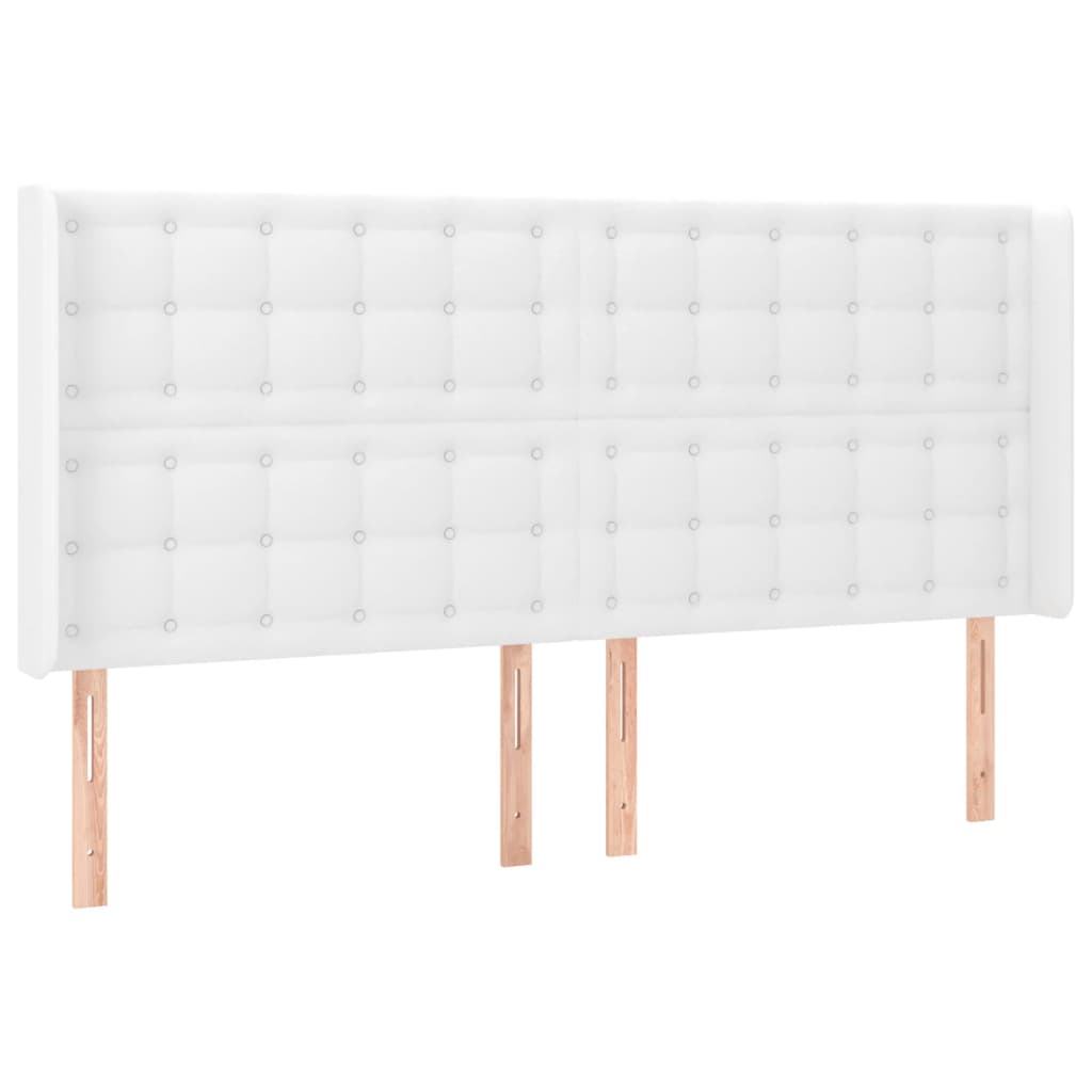 fehér műbőr LED-es fejtámla 163x16x118/128 cm