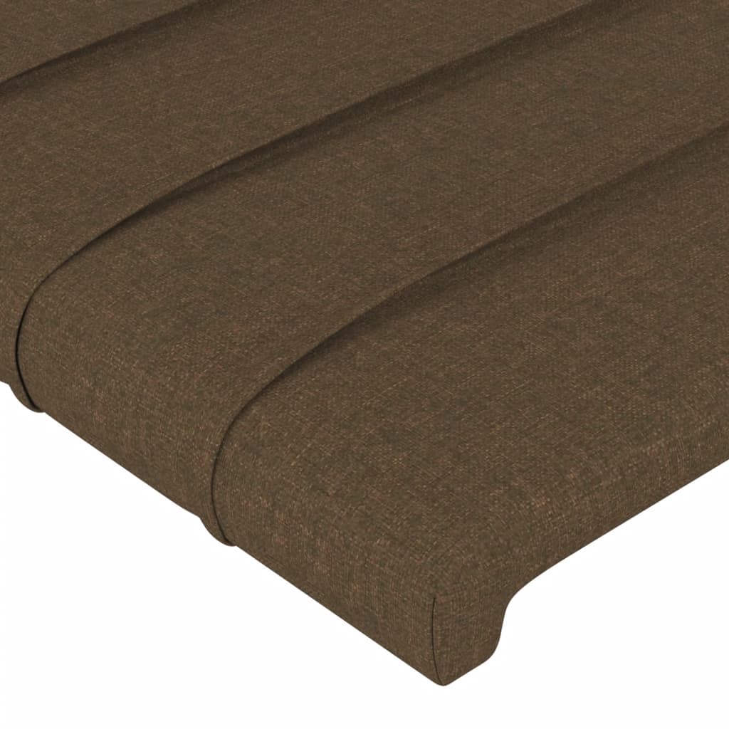 sötétbarna szövet LED-es fejtámla 203x16x118/128 cm