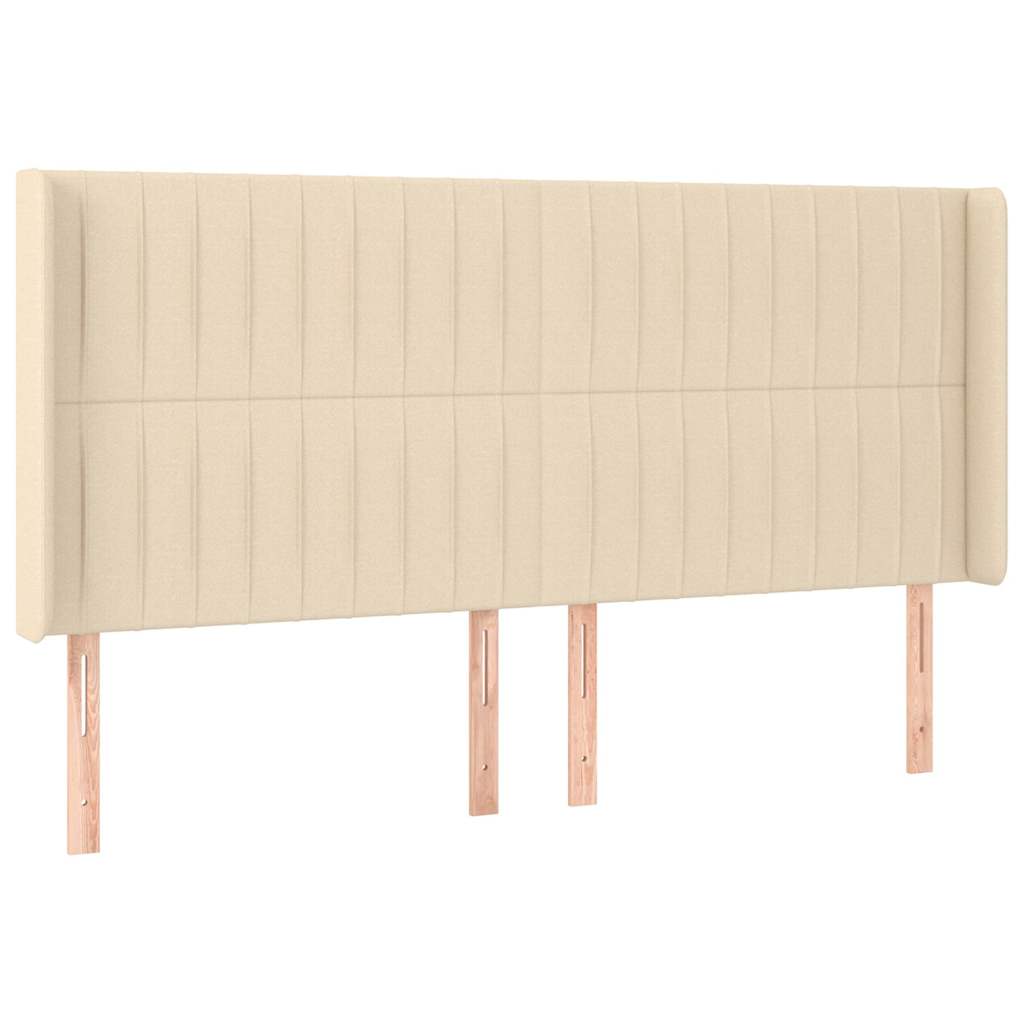 krémszínű szövet LED-es fejtámla 183x16x118/128 cm