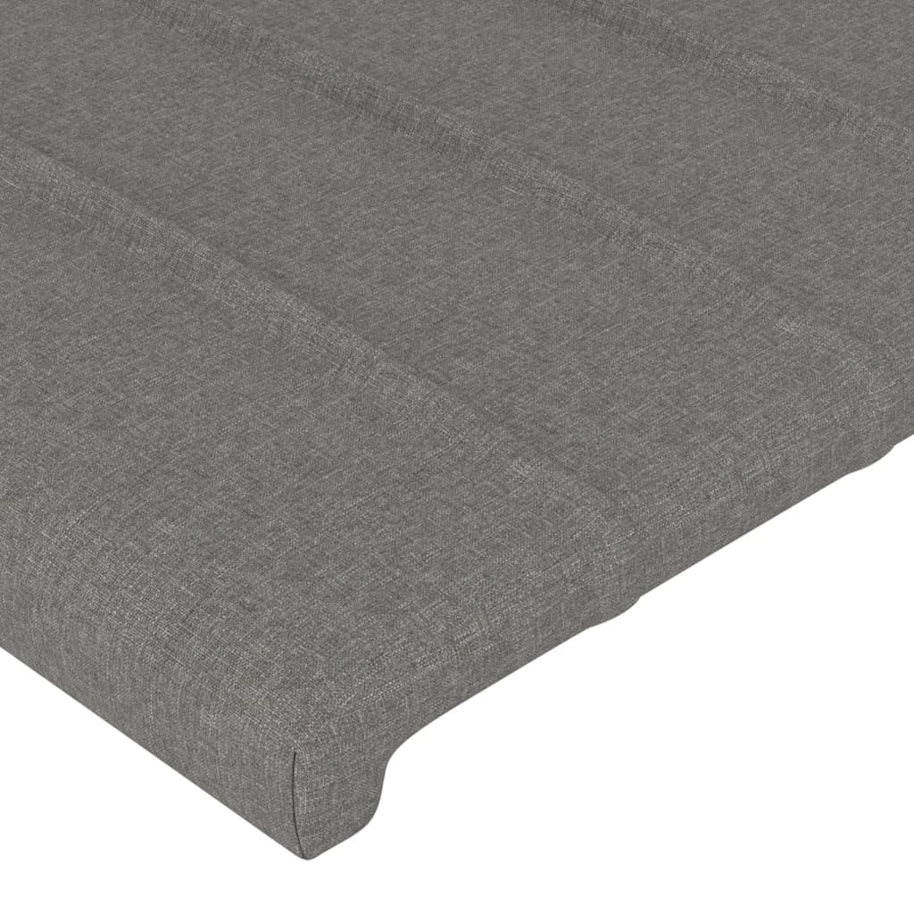 sötétszürke szövet LED-es fejtámla 203x16x118/128 cm