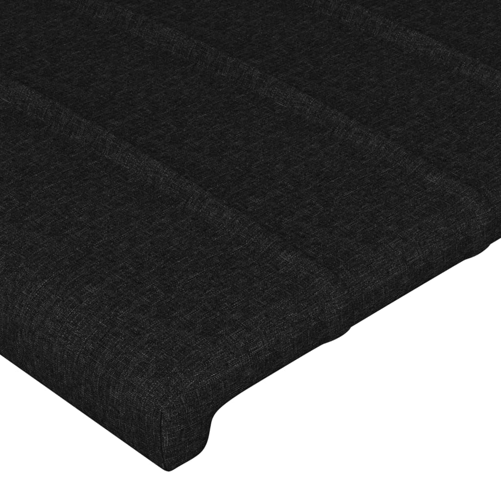 fekete szövet LED-es fejtámla 203x16x118/128 cm