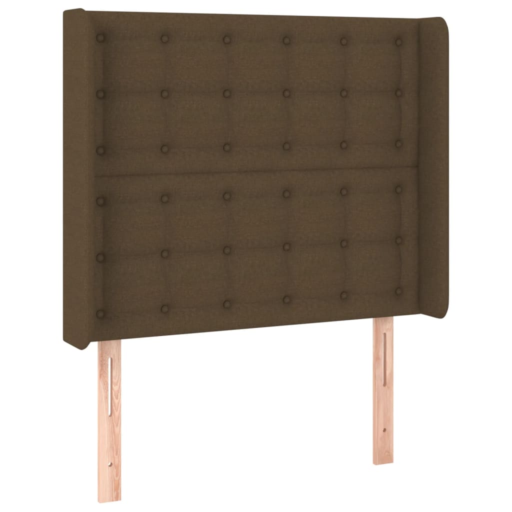 sötétbarna szövet LED-es fejtámla 93x16x118/128 cm