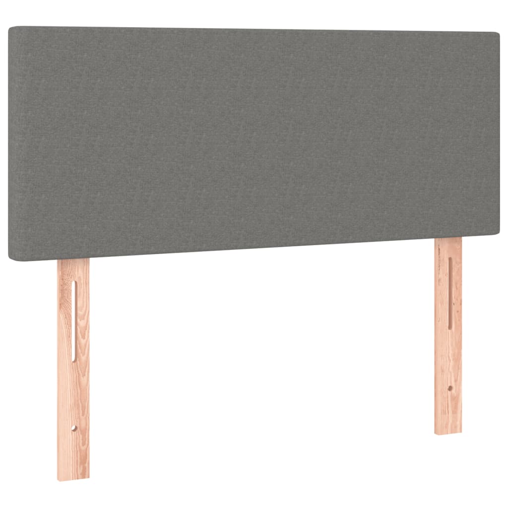 sötétszürke szövet rugós ágy matraccal 100 x 200 cm