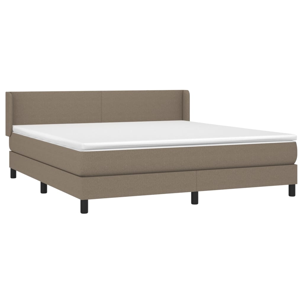 tópszínű szövet rugós ágy matraccal 160 x 200 cm