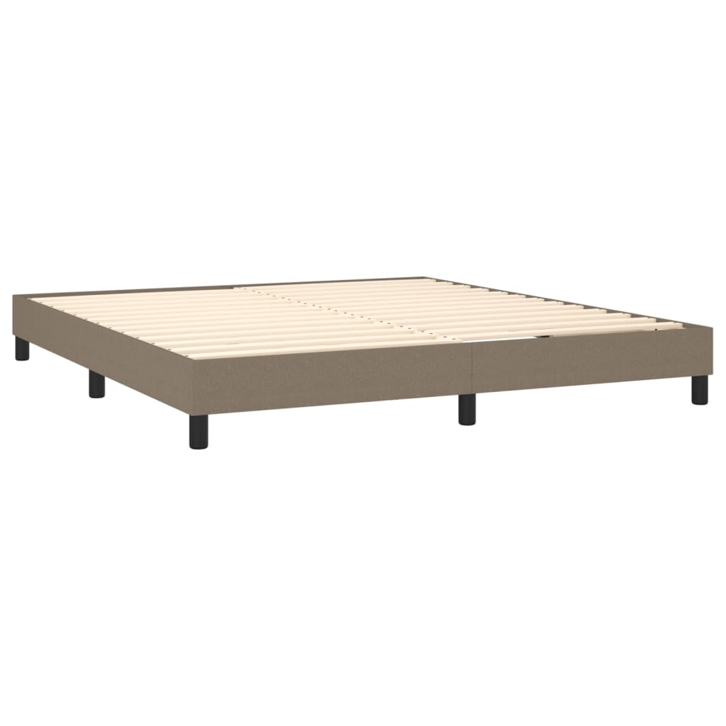 tópszínű szövet rugós ágy matraccal 160 x 200 cm