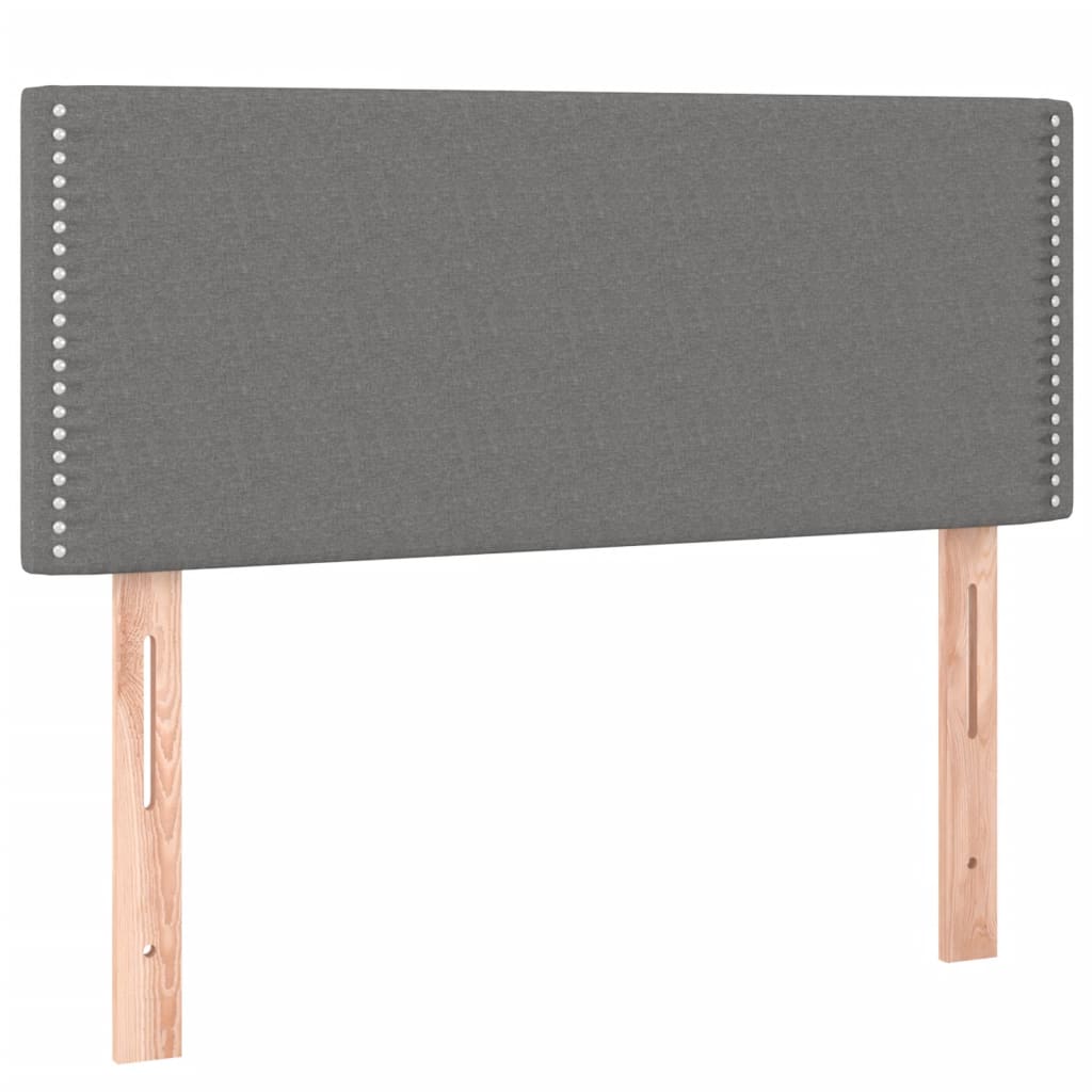 sötétszürke szövet rugós ágy matraccal 90 x 200 cm