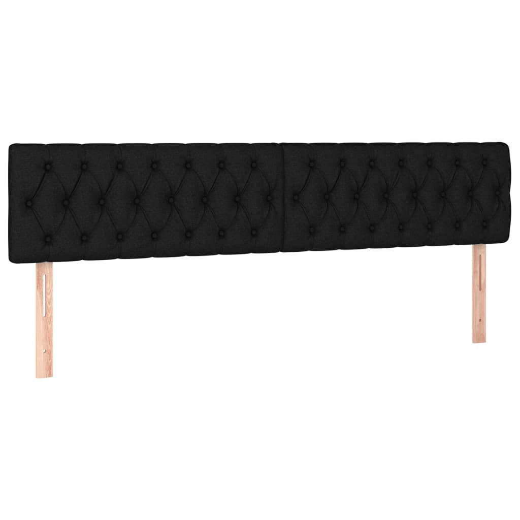 fekete szövet rugós ágy matraccal 200 x 200 cm
