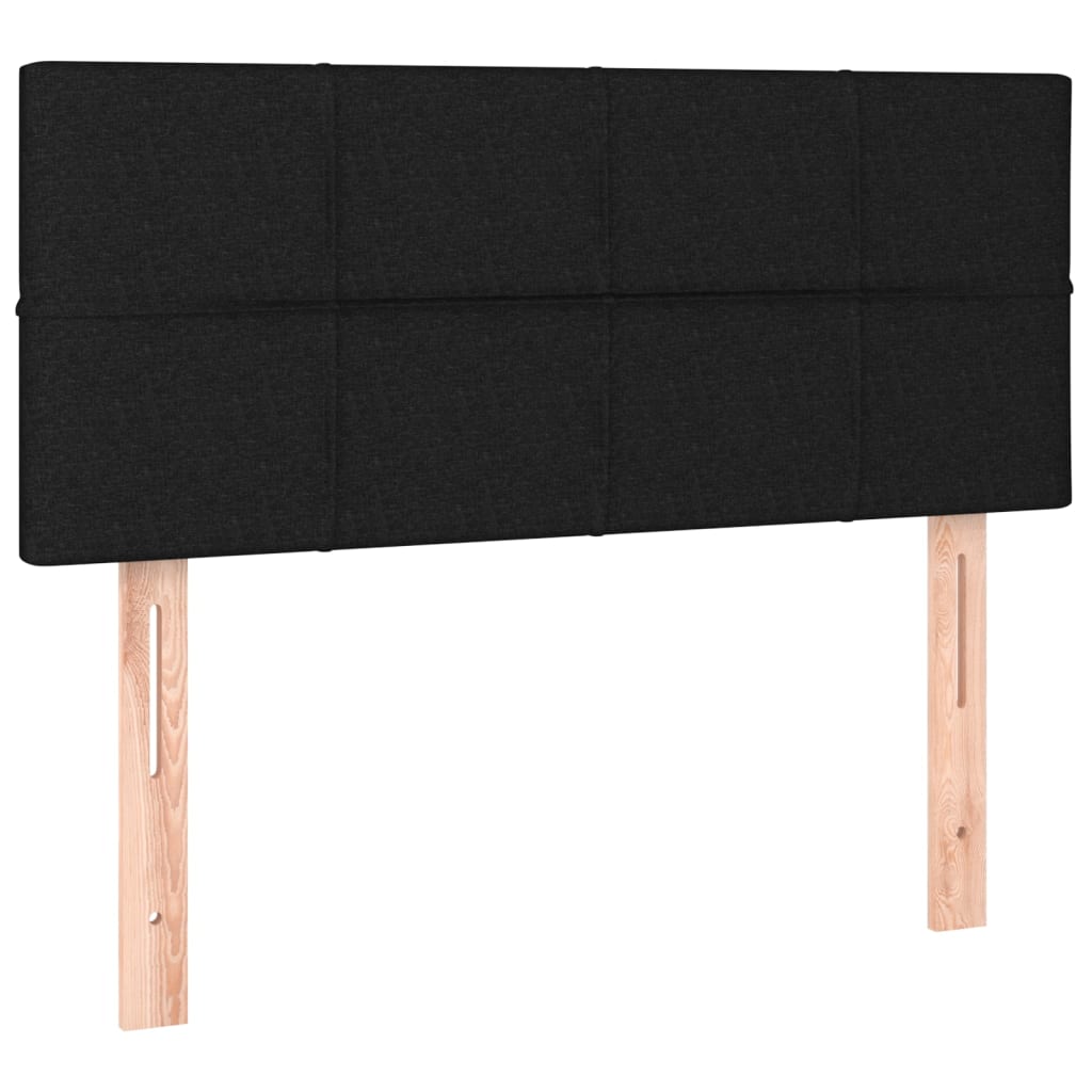 fekete szövet rugós ágy matraccal 100 x 200 cm