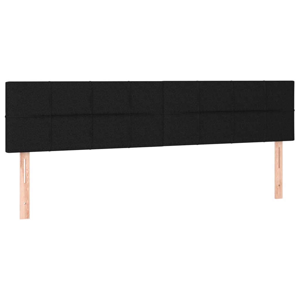 fekete szövet rugós ágy matraccal 200 x 200 cm