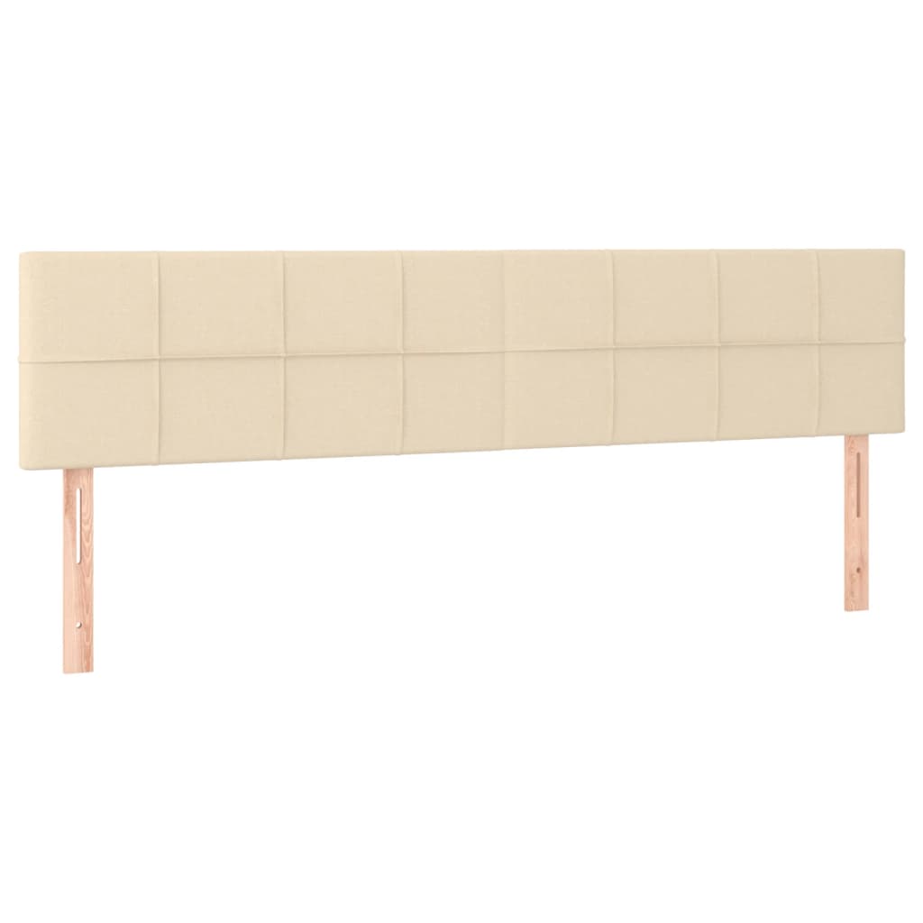 krémszínű szövet rugós ágy matraccal 200 x 200 cm