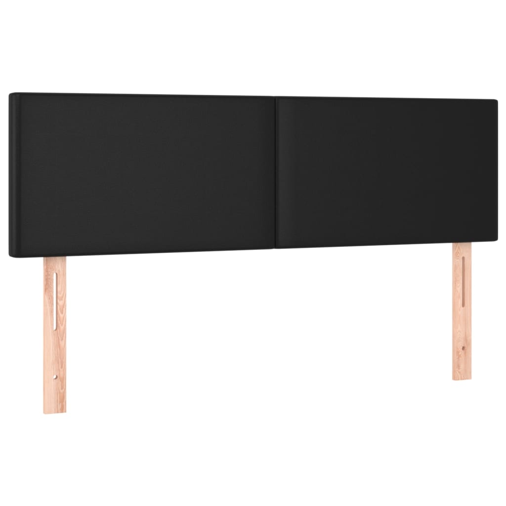fekete műbőr rugós ágy matraccal 140 x 190 cm
