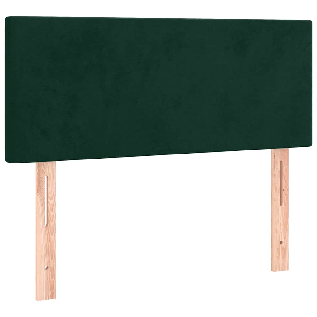sötétzöld bársony rugós ágy matraccal 90x190 cm
