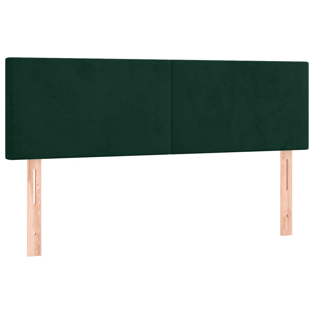 sötétzöld bársony rugós ágy matraccal 140x190 cm