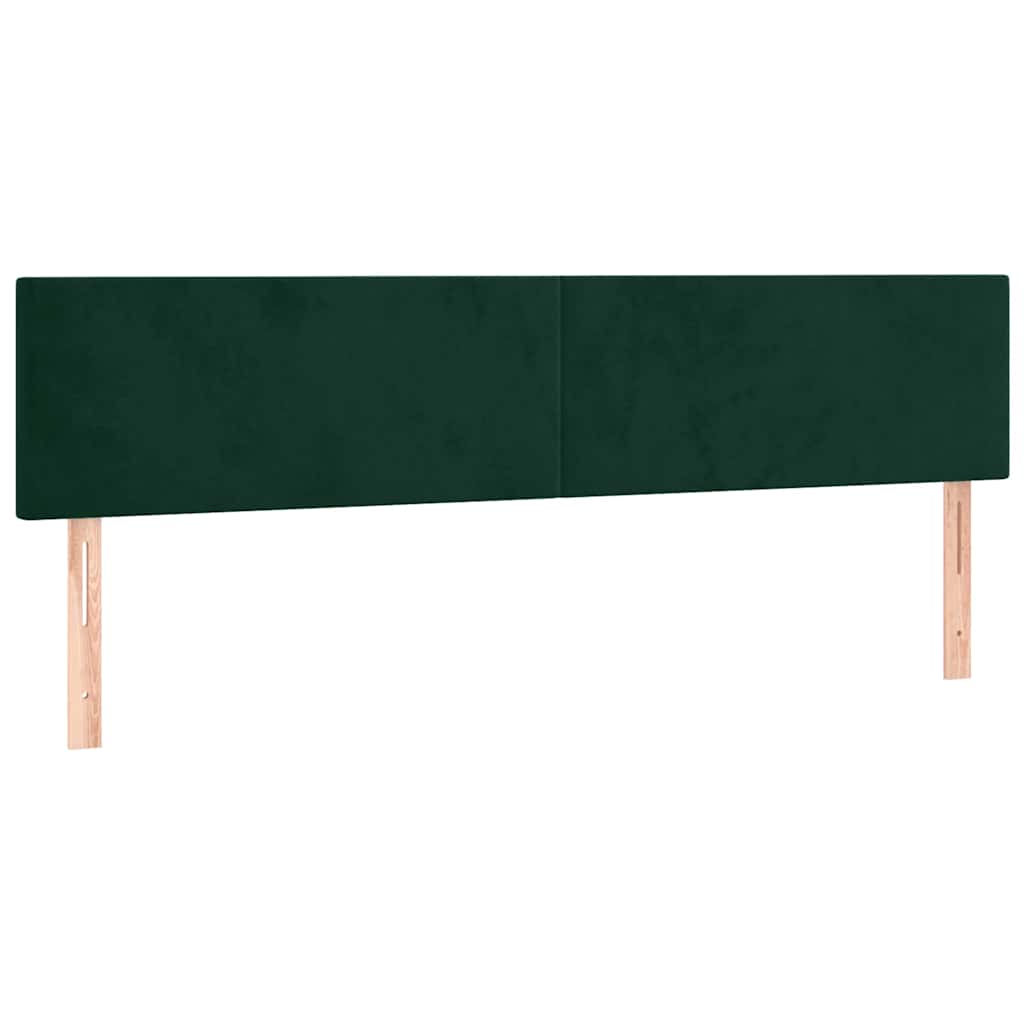 sötétzöld bársony rugós ágy matraccal 160x200 cm