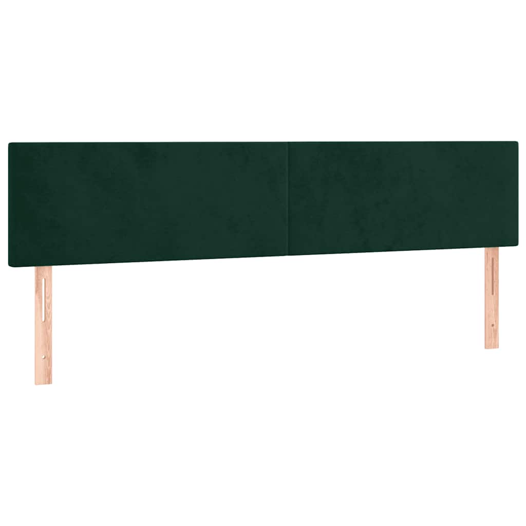 sötétzöld bársony rugós ágy matraccal 200x200 cm