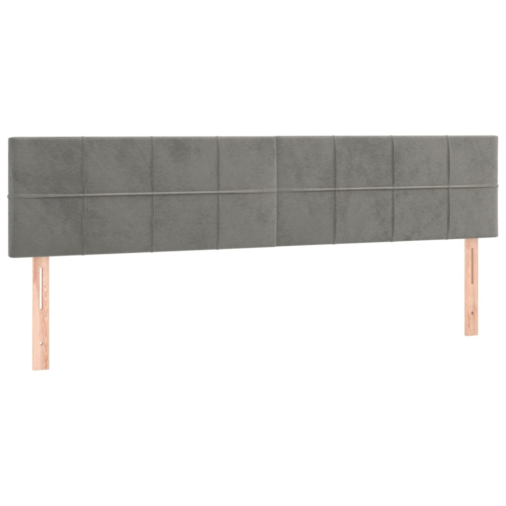 világosszürke bársony rugós ágy matraccal 200x200 cm