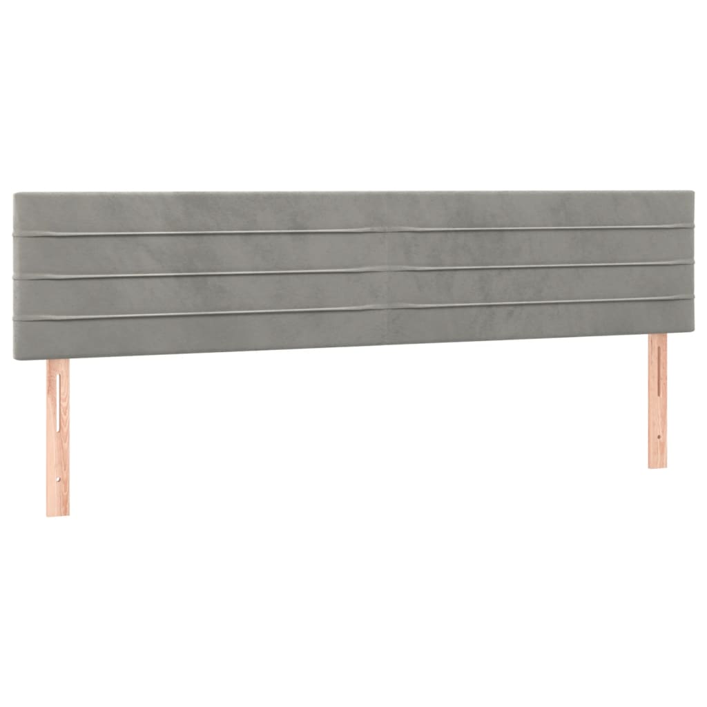 világosszürke bársony rugós ágy matraccal 200x200 cm