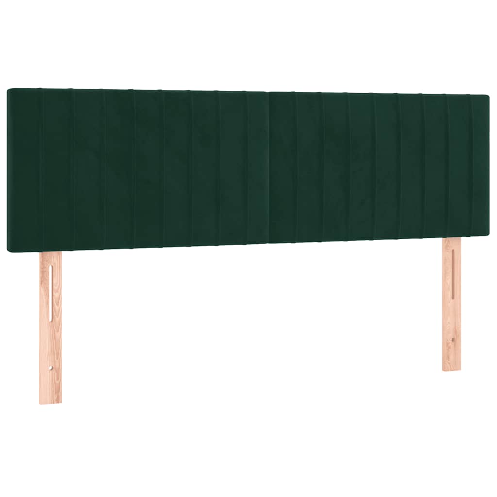 sötétzöld bársony rugós ágy matraccal 140x190 cm